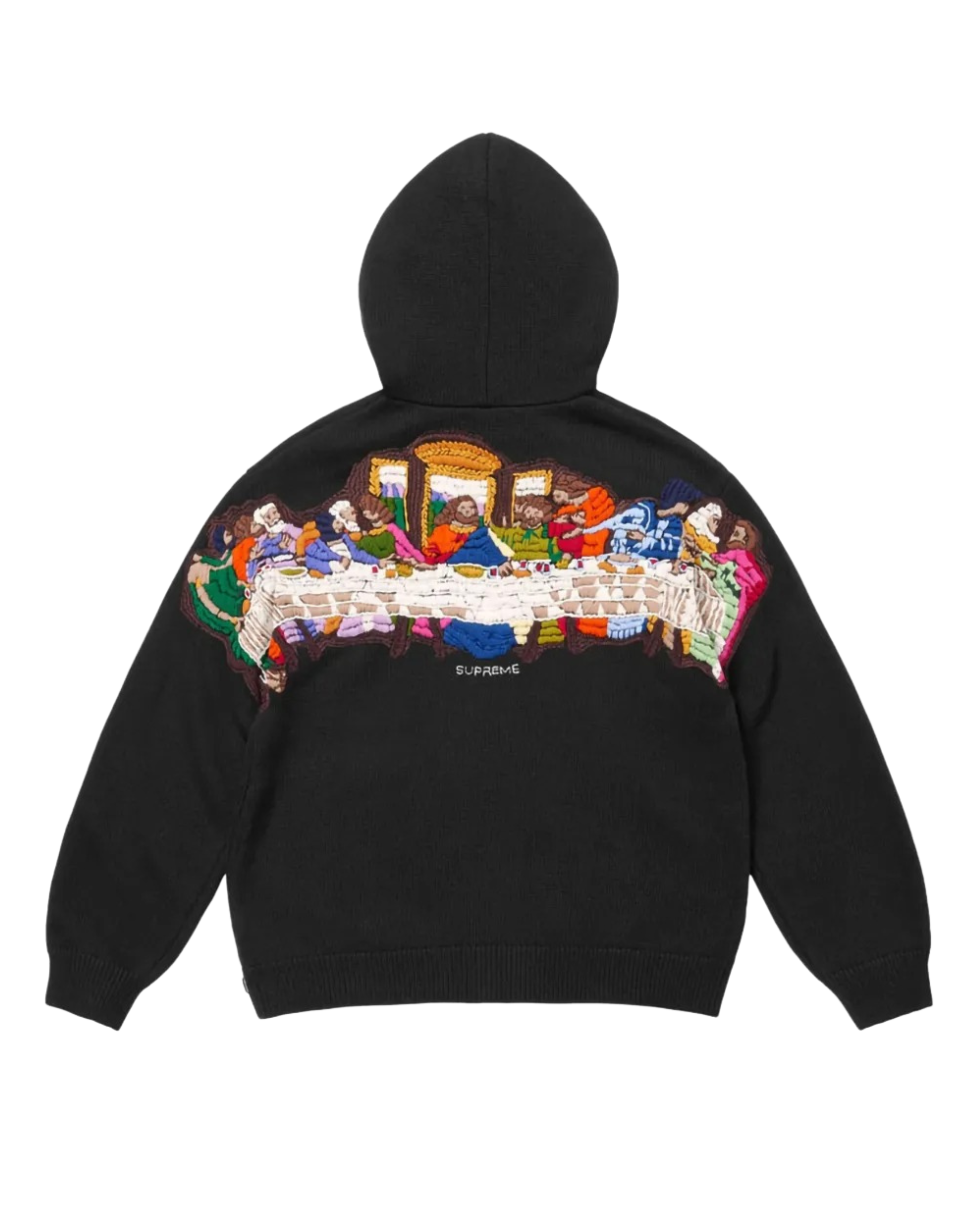 Supreme Last Supper Embroidered Zip-Up Hoodie - "Black"