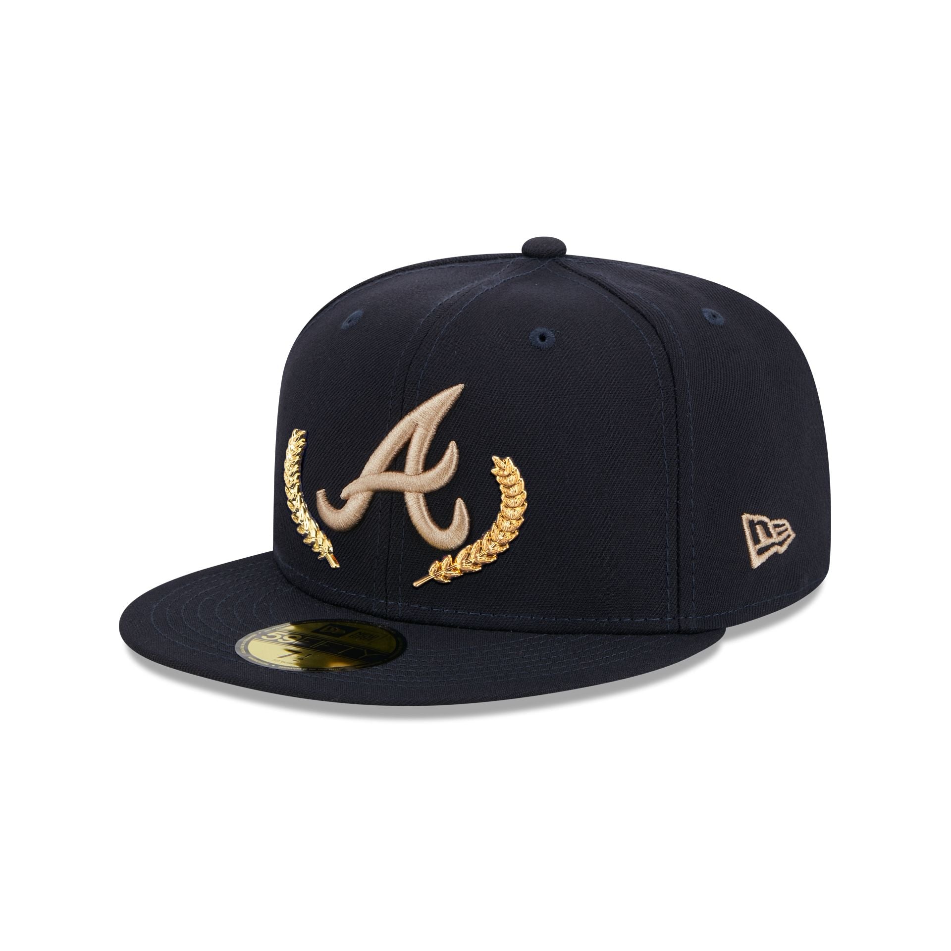Atlanta Braves Gold Leaf 59FIFTY Fitted Hat image 2
