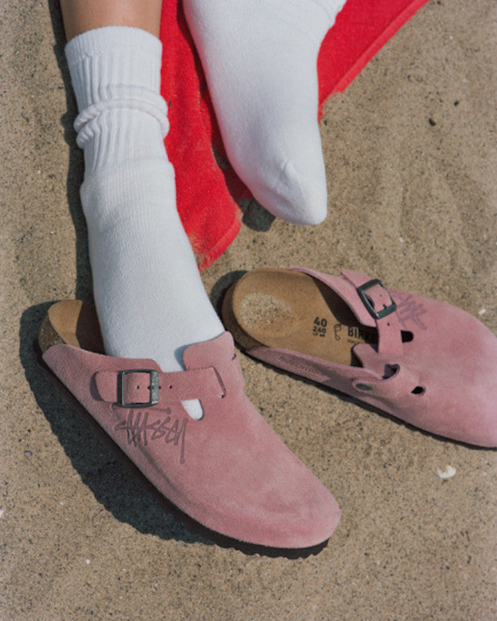Stussy x Birkenstock Boston Mules - "Dusty Pink"