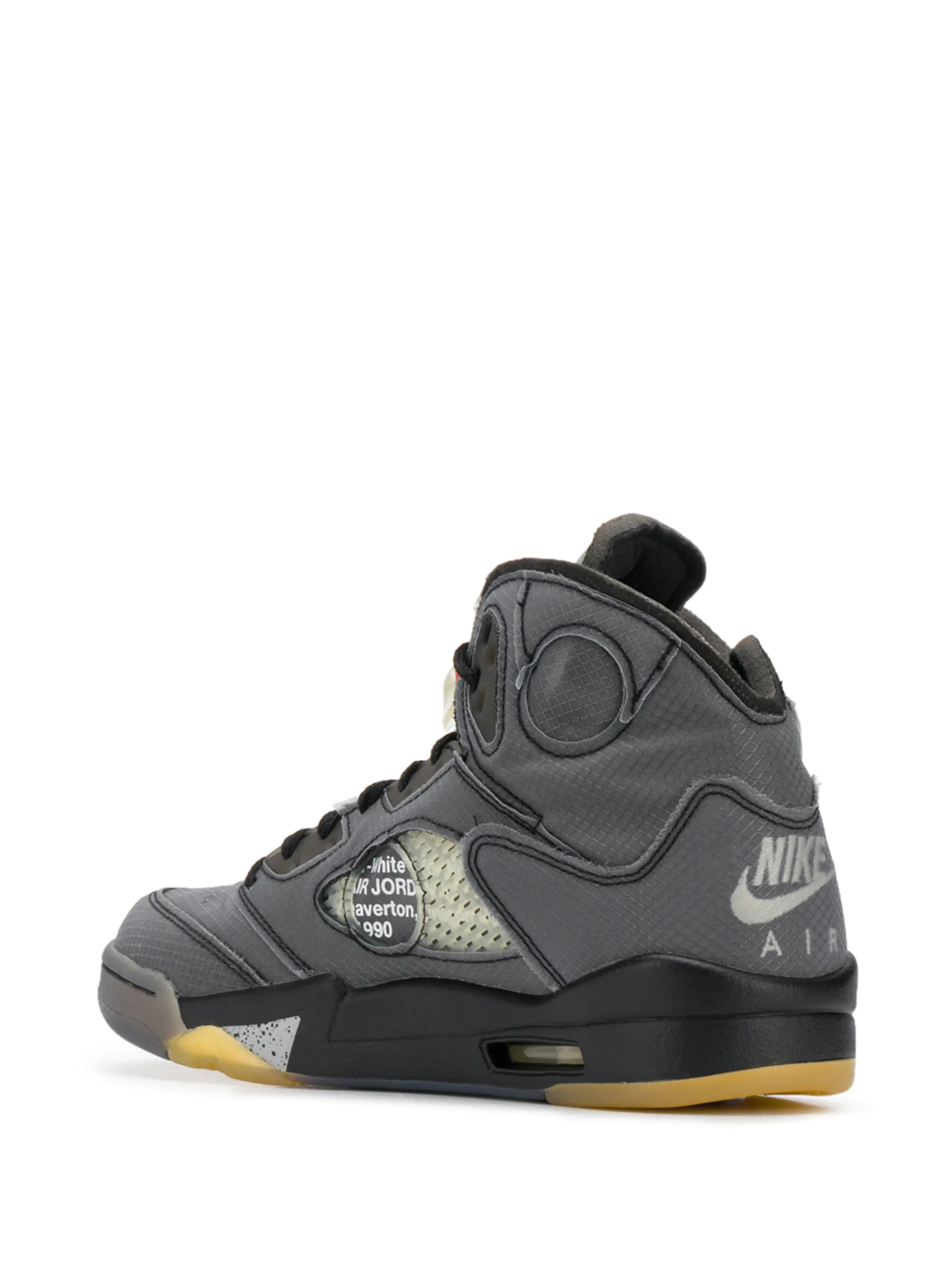 Off-White × Nike Air Jordan 5 - "Black Muslin/Fire Red"