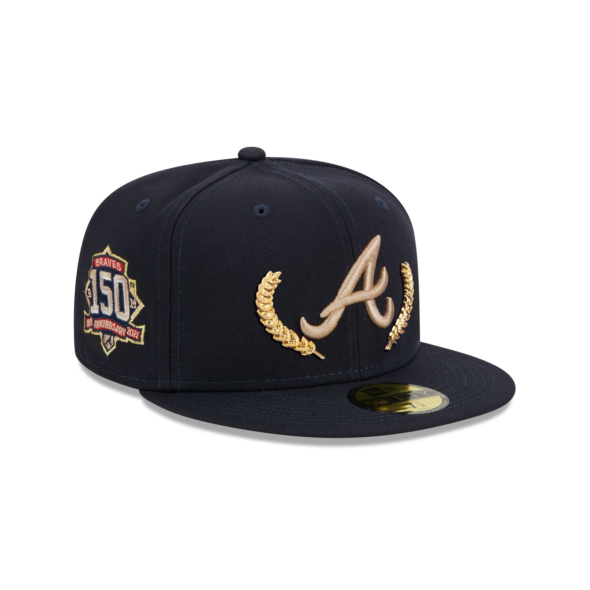 Atlanta Braves Gold Leaf 59FIFTY Fitted Hat image 0
