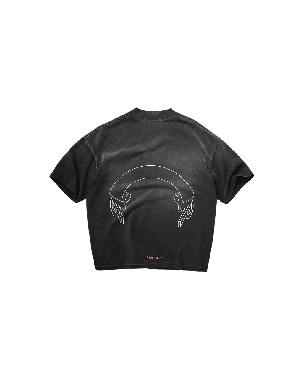 Represent Banner T-Shirt - "Stained Black"