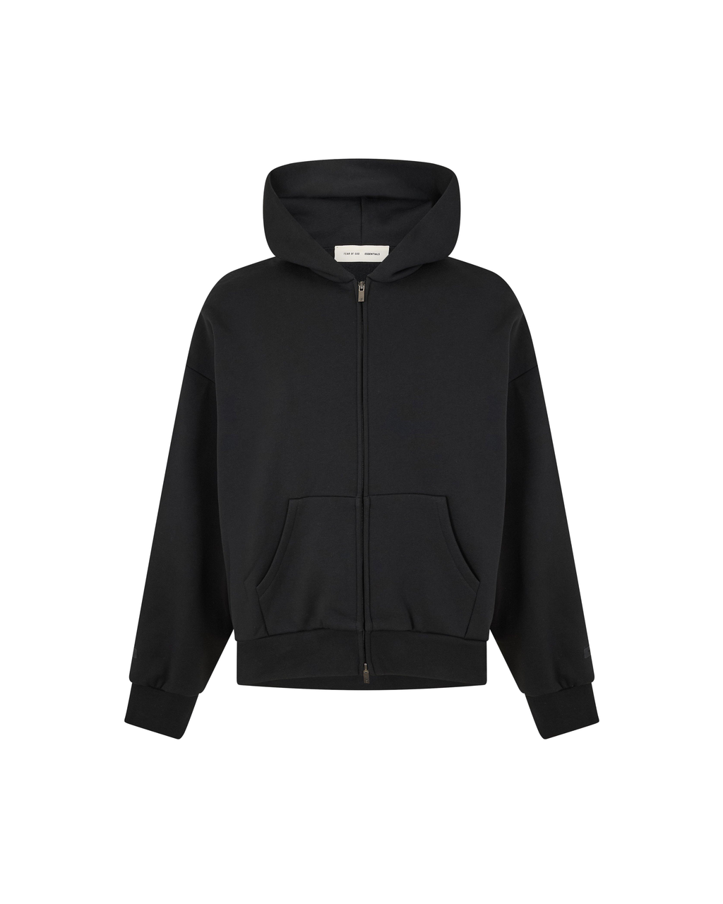 Fear Of God Essentials SS25 Zip-Up Hoodie - "Jet Black"