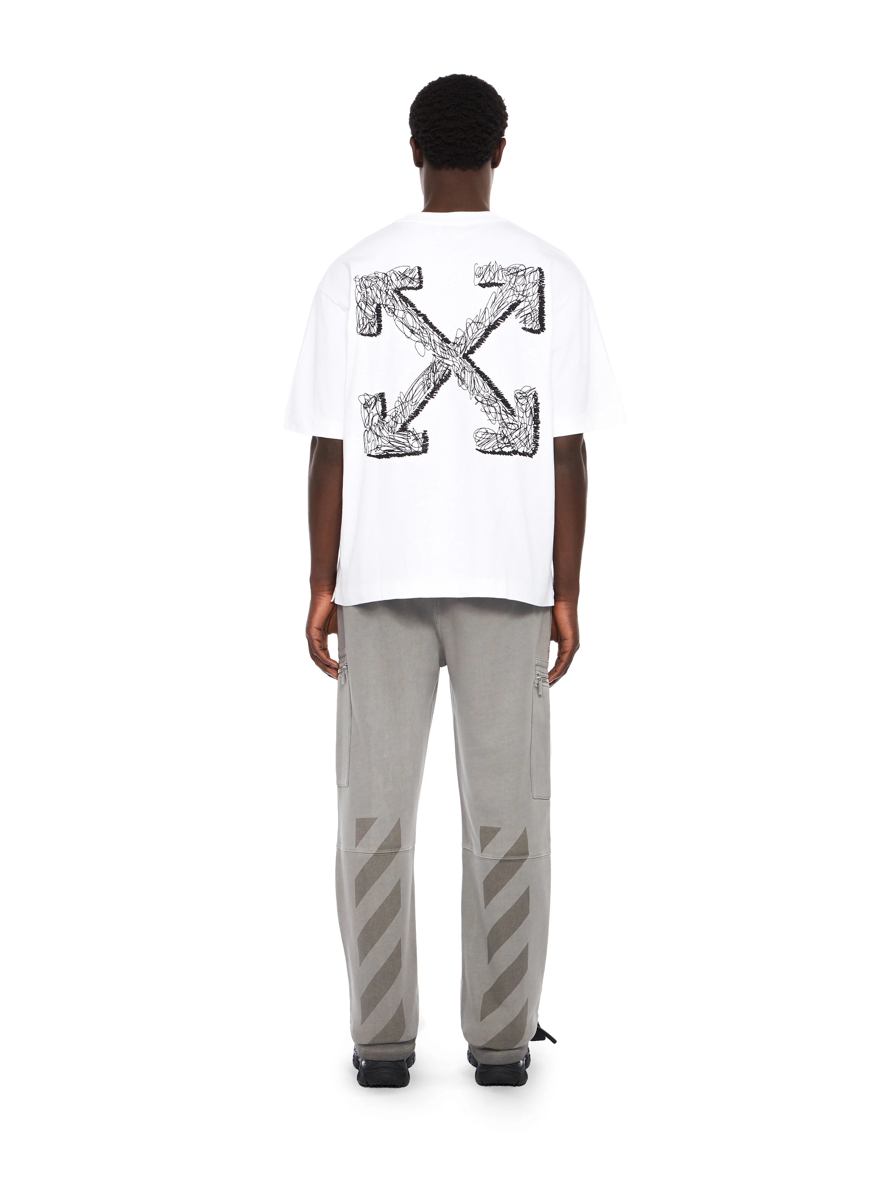 Off-White Scribble Arrow Skate Logo T-Shirt - "White/Black"