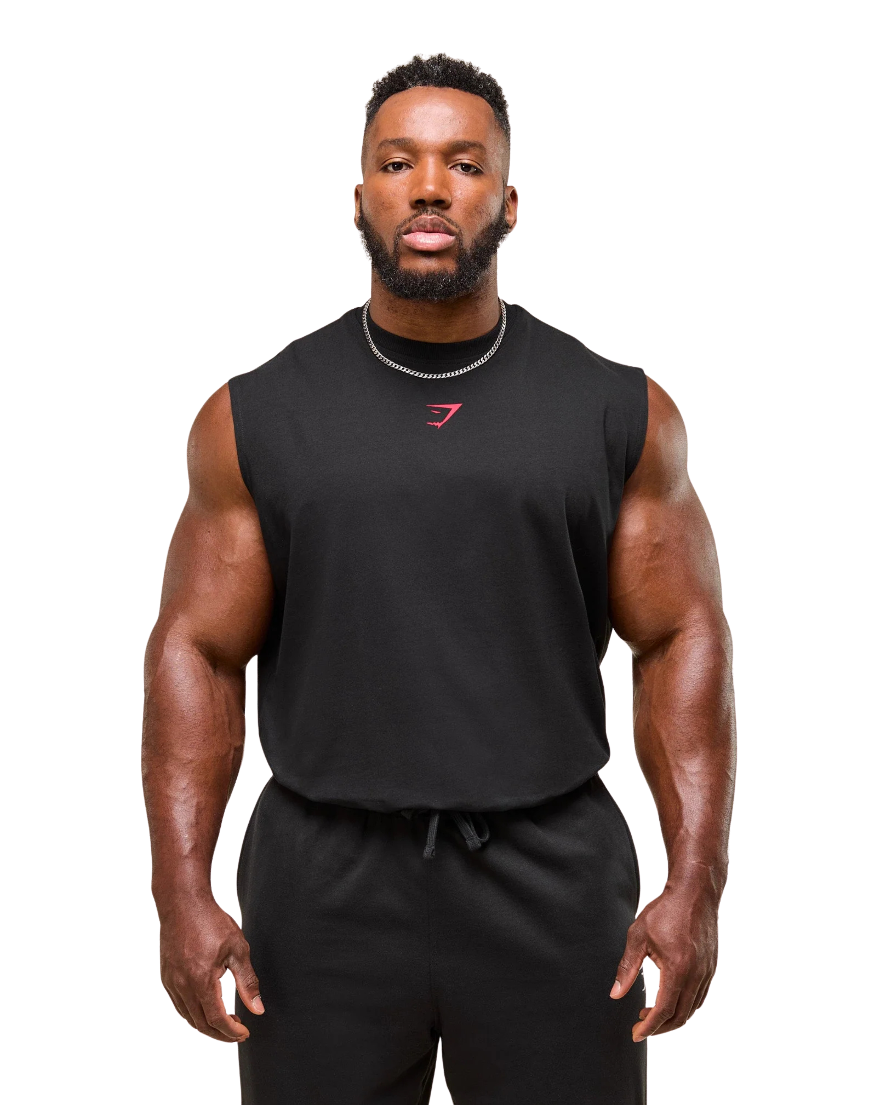 Gymshark Power Cut Off Tank - "Black/Conditioning Red"