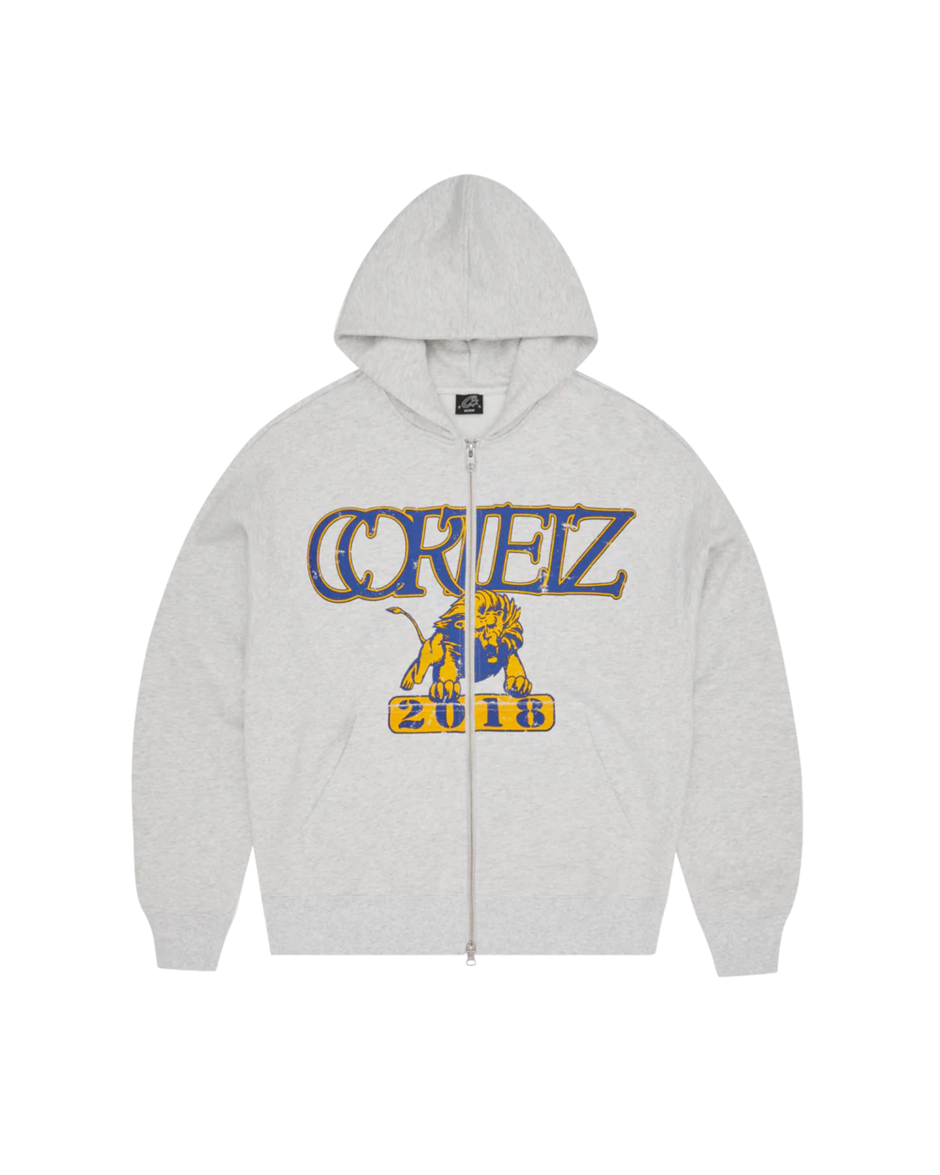Corteiz Lion Boxy Zip Hoodie - "Light Heather"