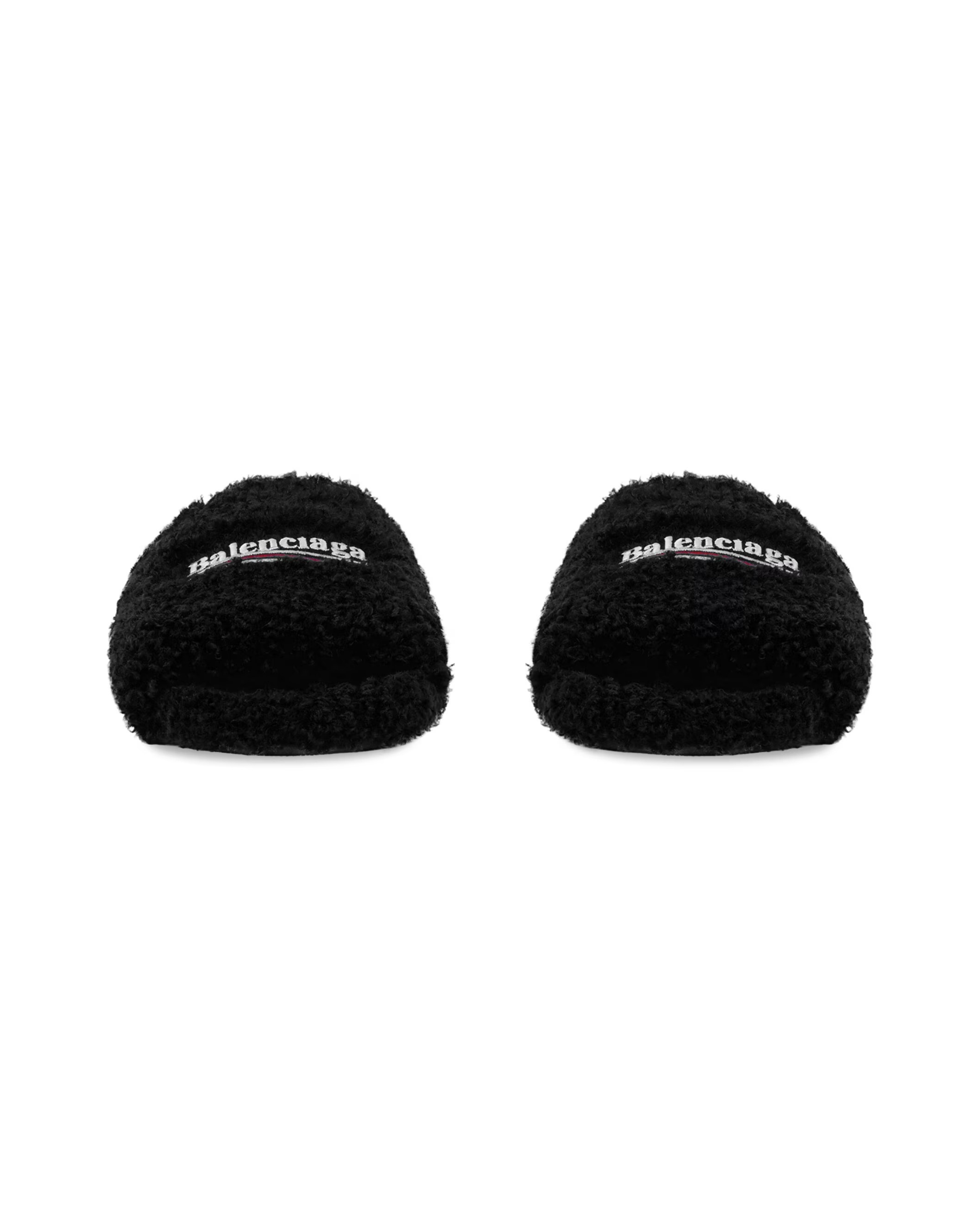 Balenciaga Furry Slide Sandal - "Black"