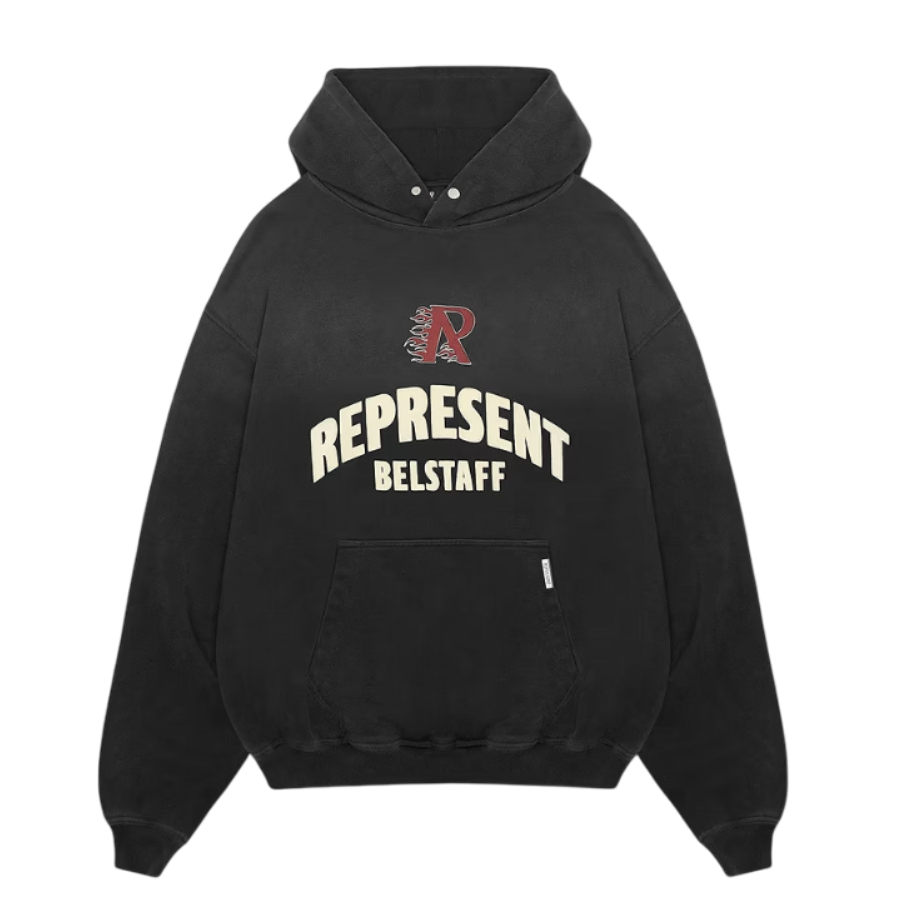 Represent X Belstaff Flame Phoenix Hoodie - 'Shadow Black'