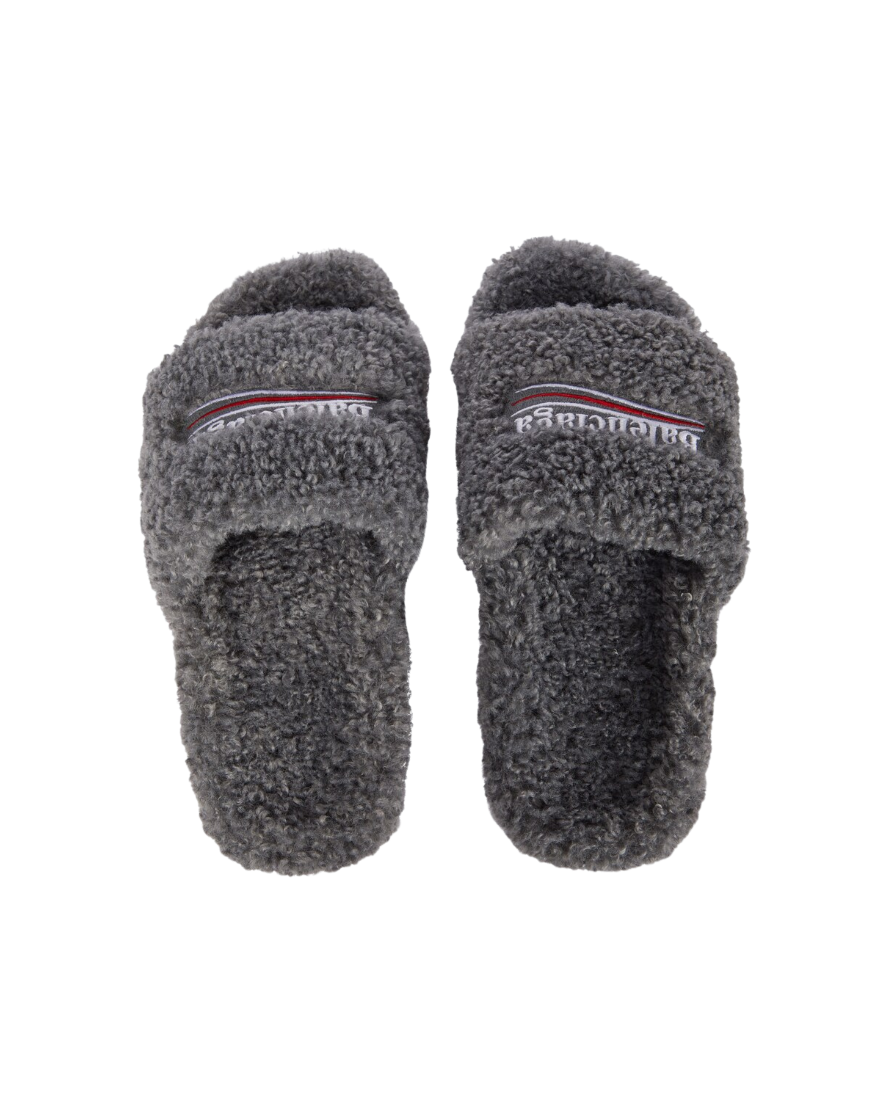 Balenciaga Furry Slide Sandal - "Gray"