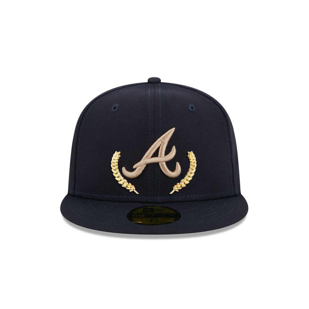 Atlanta Braves Gold Leaf 59FIFTY Fitted Hat image 1