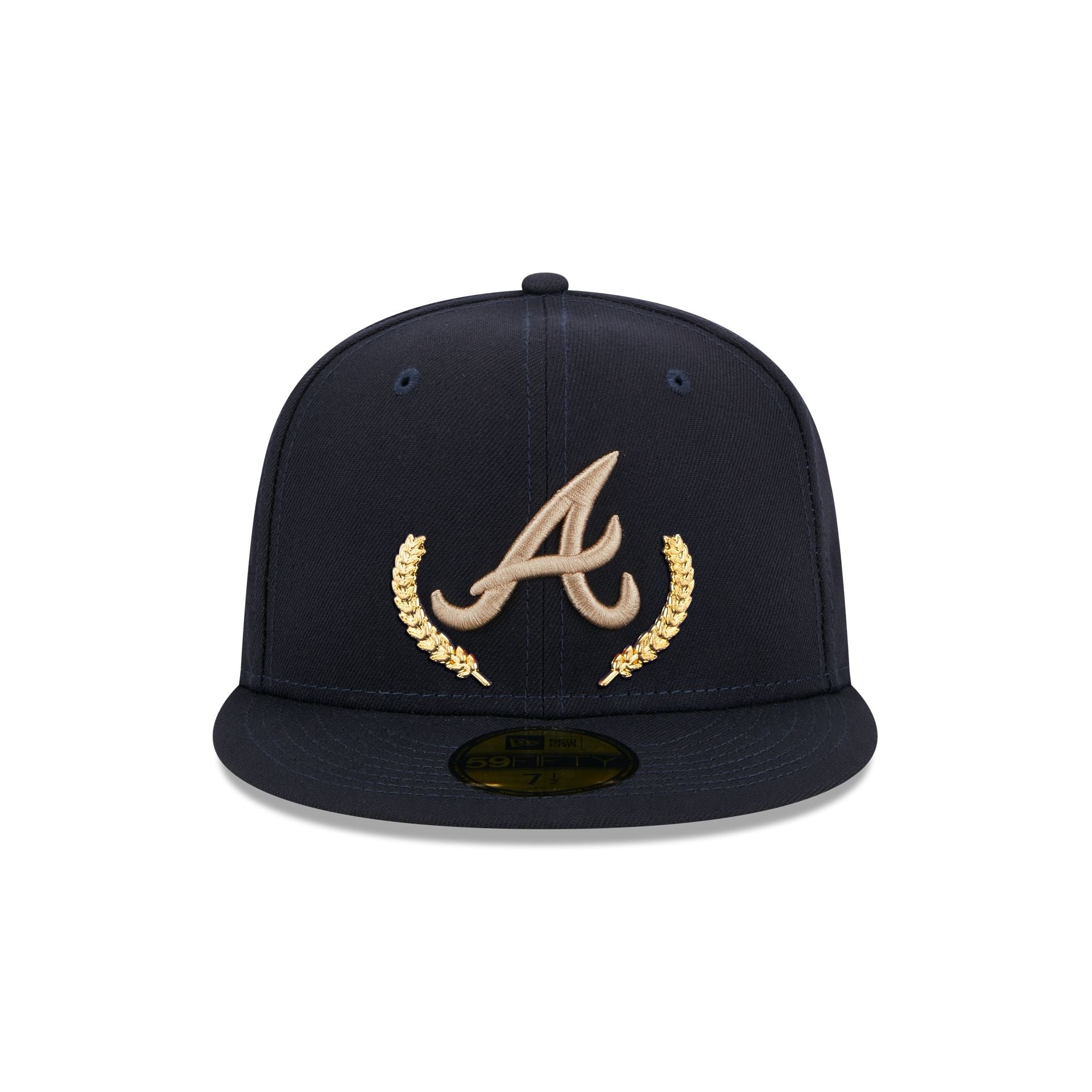 Atlanta Braves Gold Leaf 59FIFTY Fitted Hat image 1
