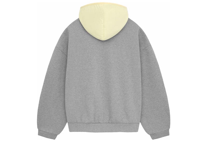 Fear of God Essentials Nylon Fleece Hoodie Dark Heather Oatmeal/Garden Yellow image 1