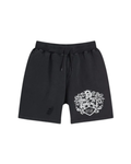 Cole Buxton Distressed Collegiate Shorts - "Black/White"