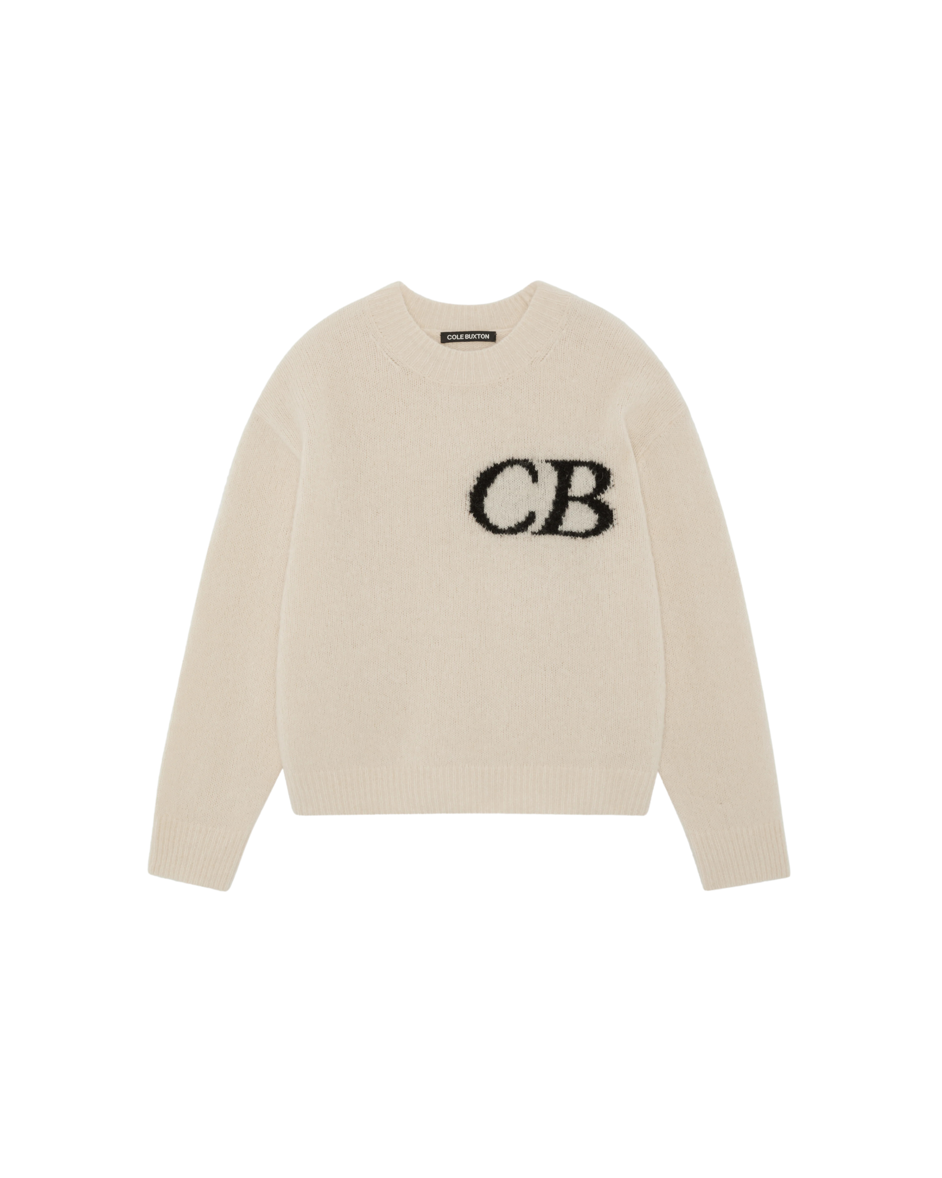 Cole Buxton CB Logo Knit Sweater - "Cream"