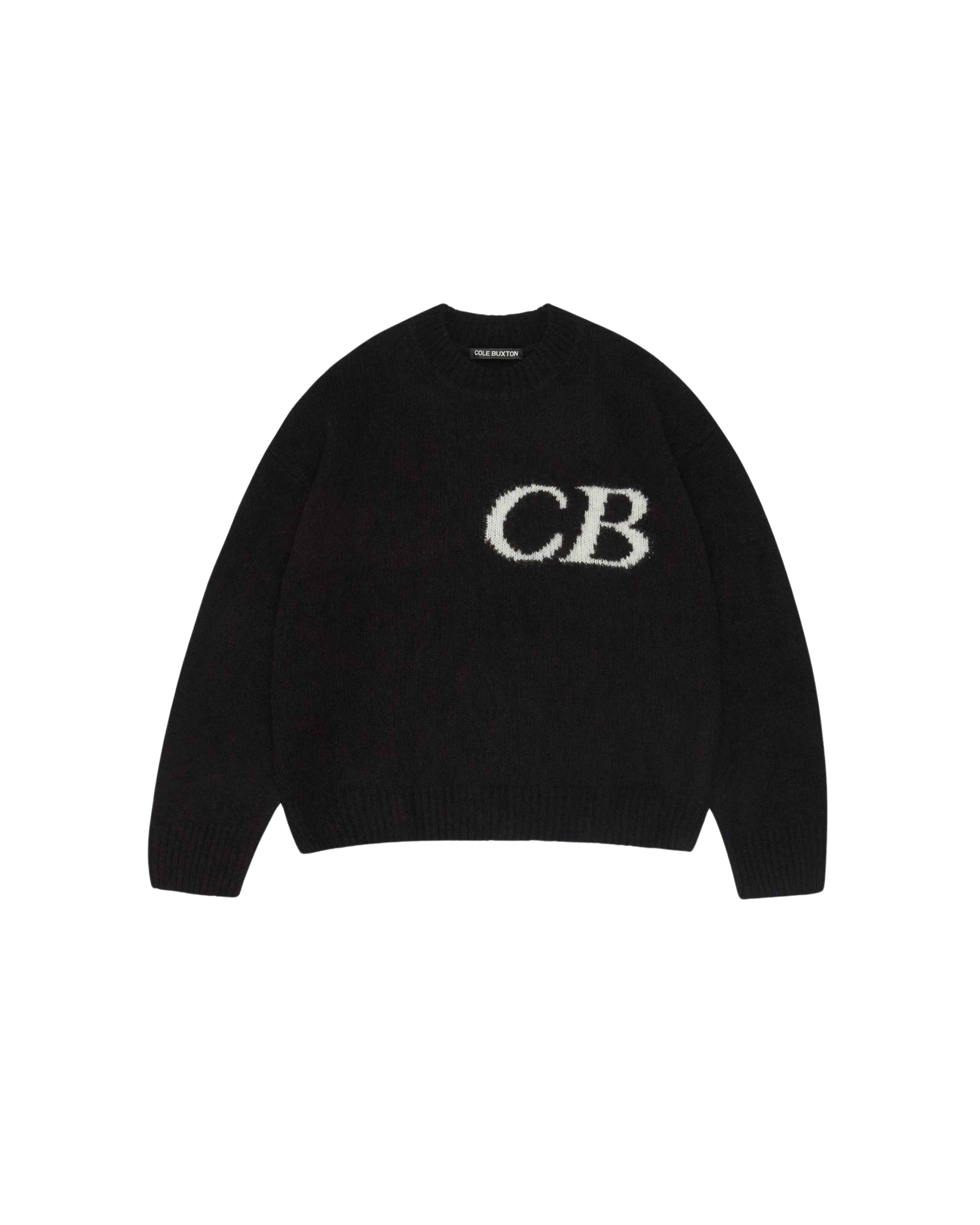 Cole Buxton CB Logo Knit Sweater - "Black"