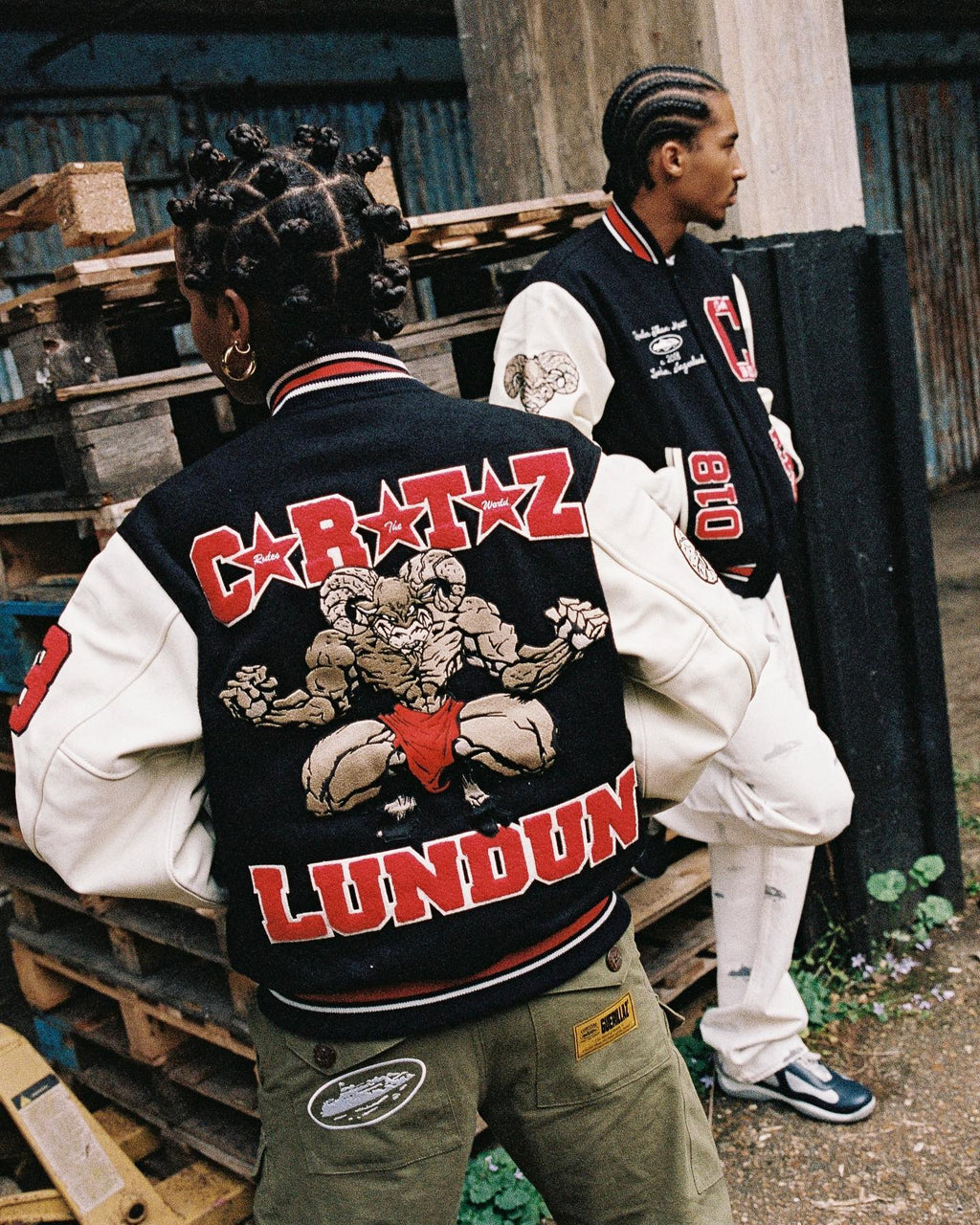 Corteiz Goat Varsity Jacket - "Navy"