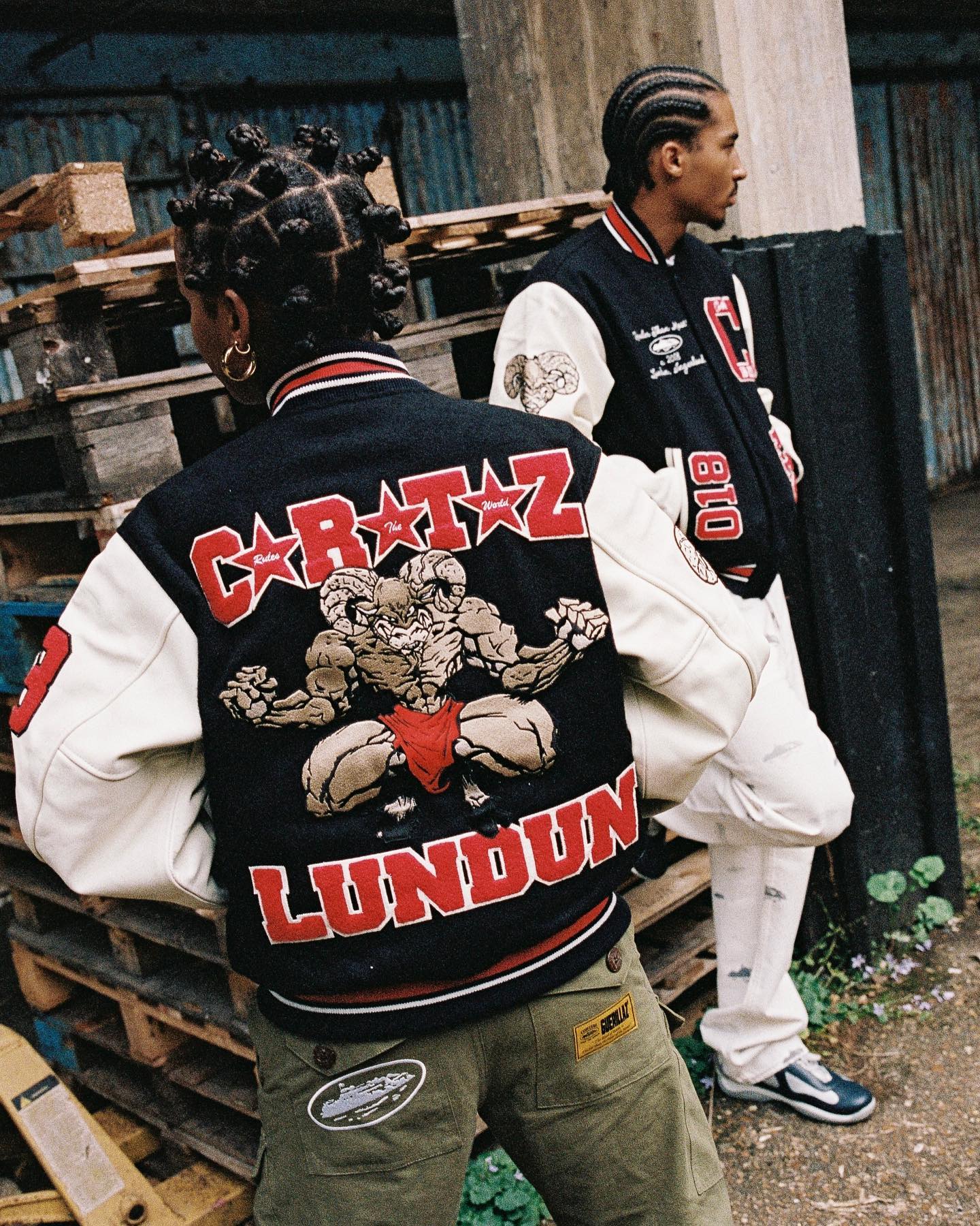 Corteiz Goat Varsity Jacket - "Navy"