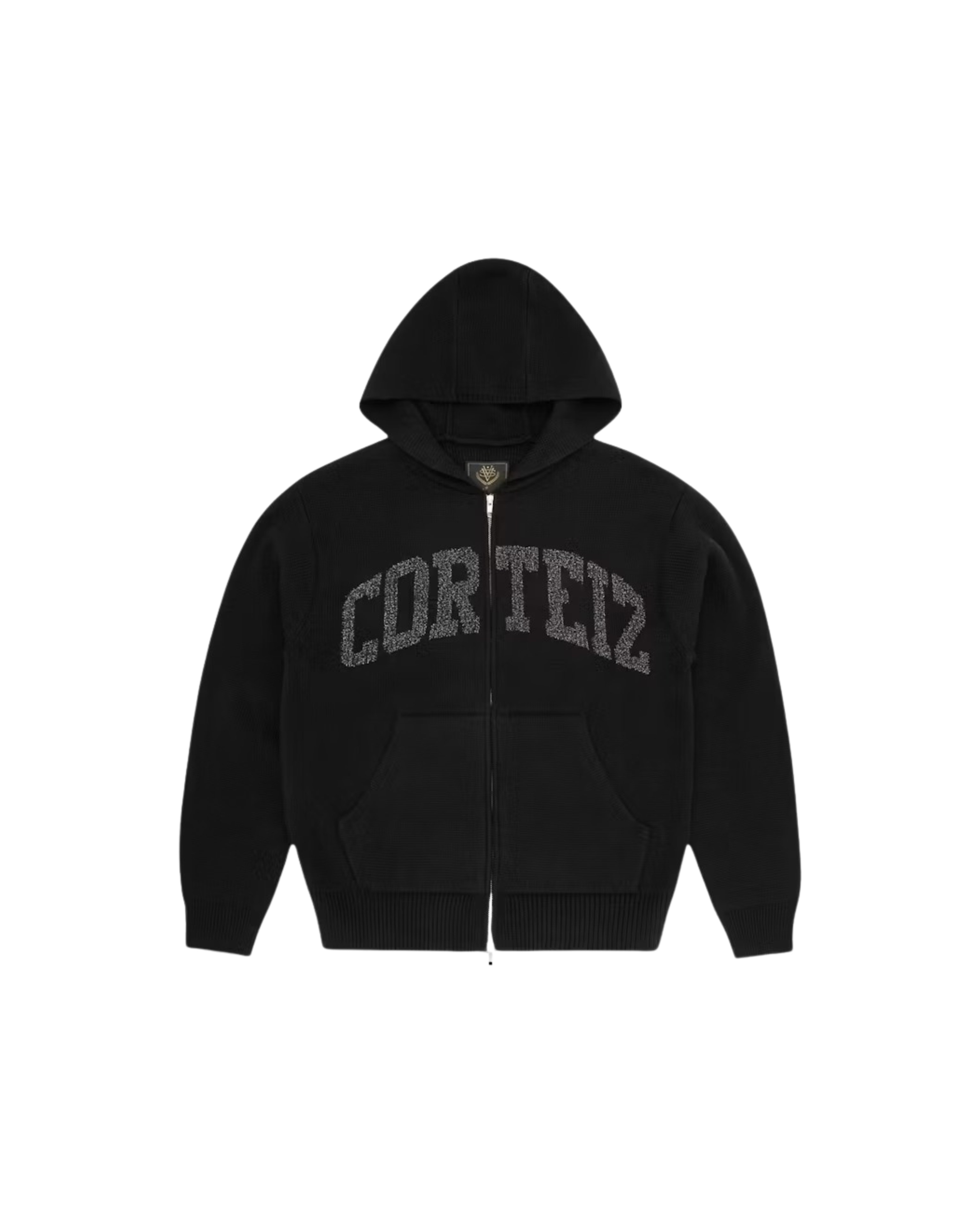 Corteiz 3M College Knit Zip Hoodie -"Black"