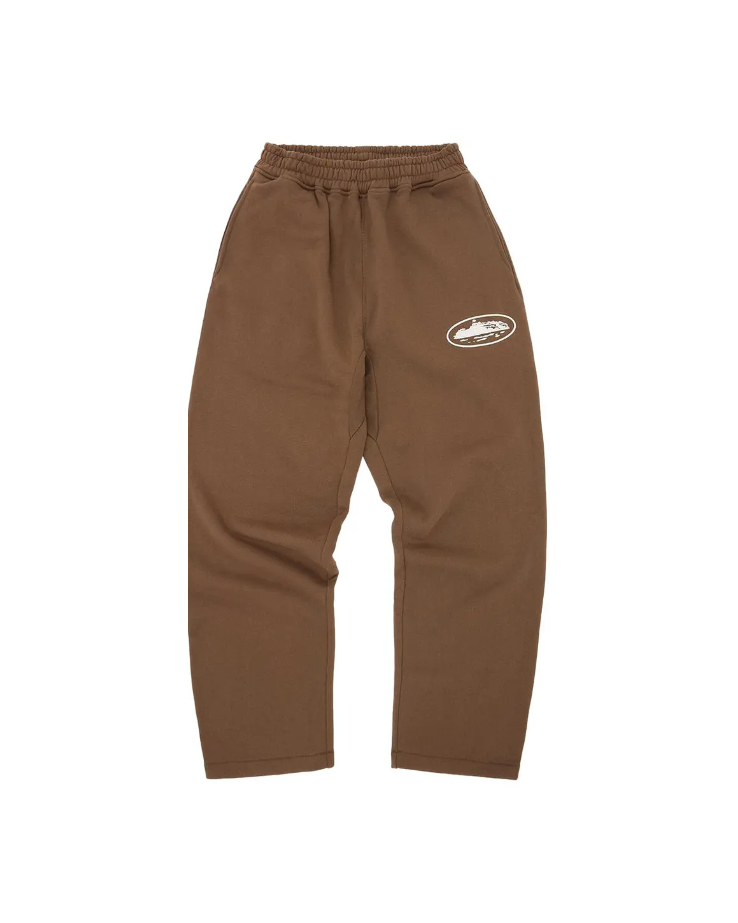 Corteiz Island Puff-Print Open Hem Pant - "Brown"