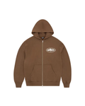 Corteiz Island Puff-Print Zip-Up Hoodie - "Brown"