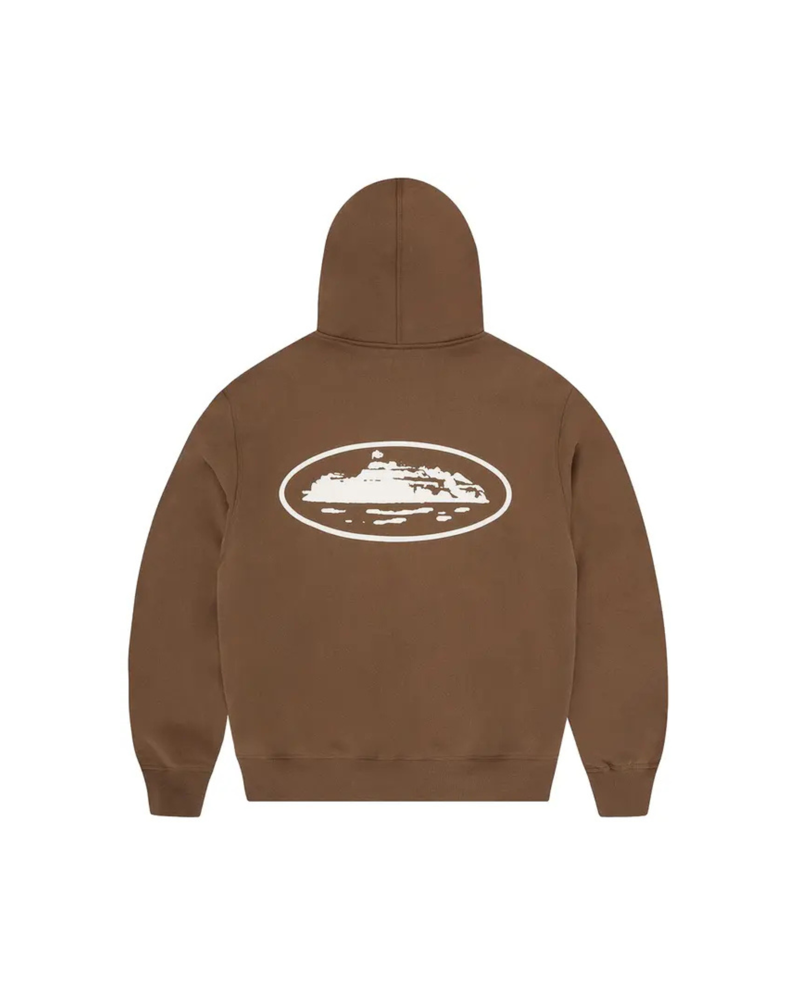 Corteiz Island Puff-Print Zip-Up Hoodie - "Brown"