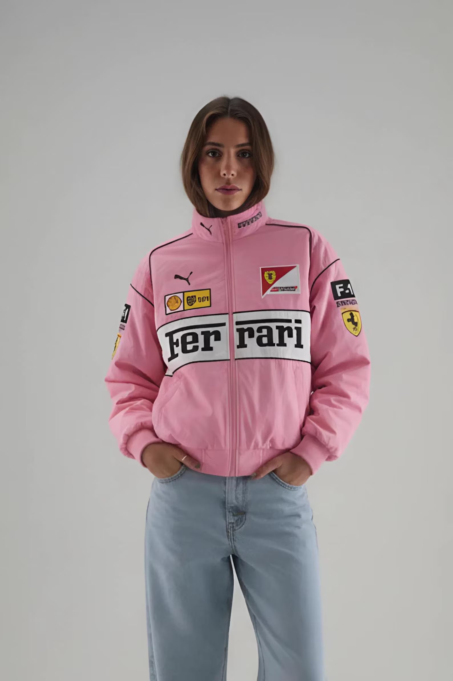 Ferrari F1 Retro Racing Jacket - "Pink"