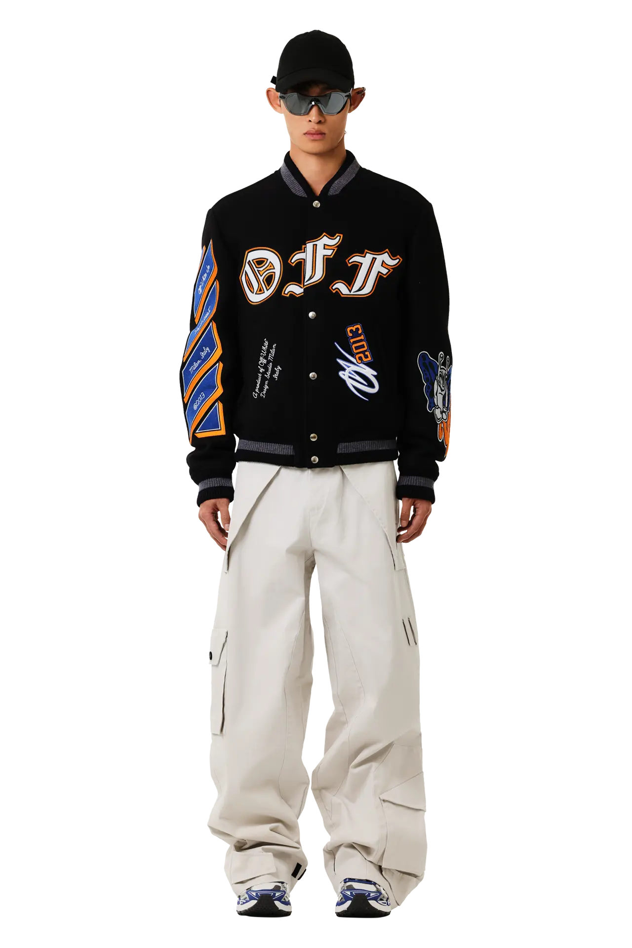Off-White Varsity Bomber Jacket - "Black/Multicolor"