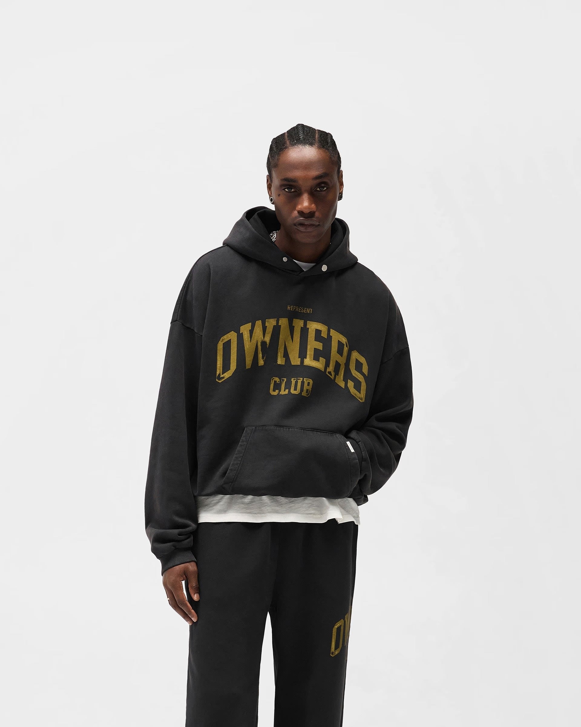 Represent Owners Club Hoodie - "Faded Black"