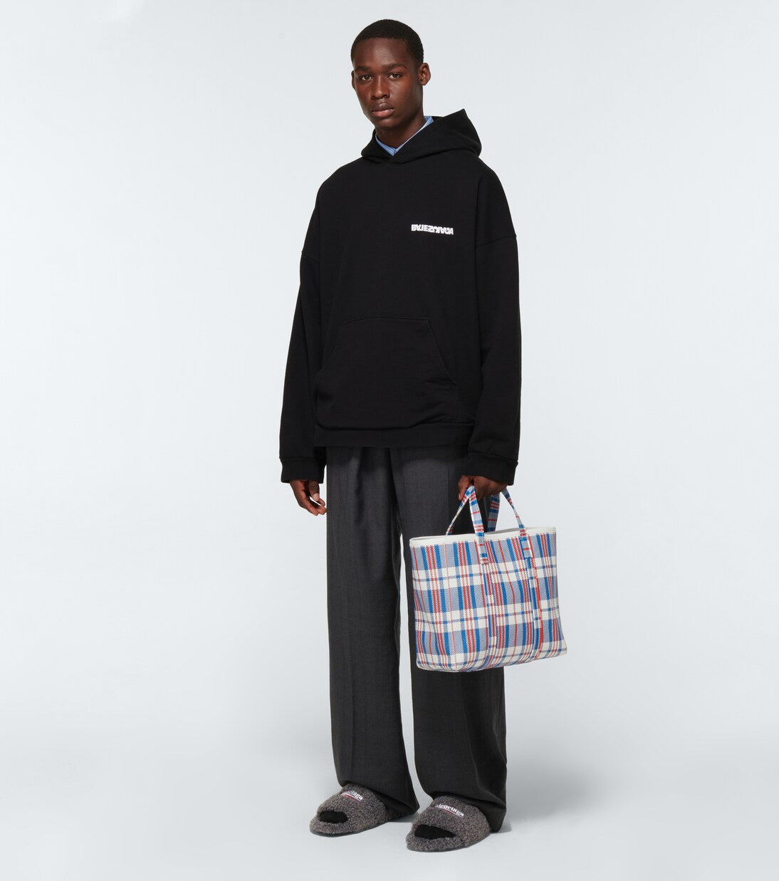 Balenciaga Furry Slide Sandal - "Gray"