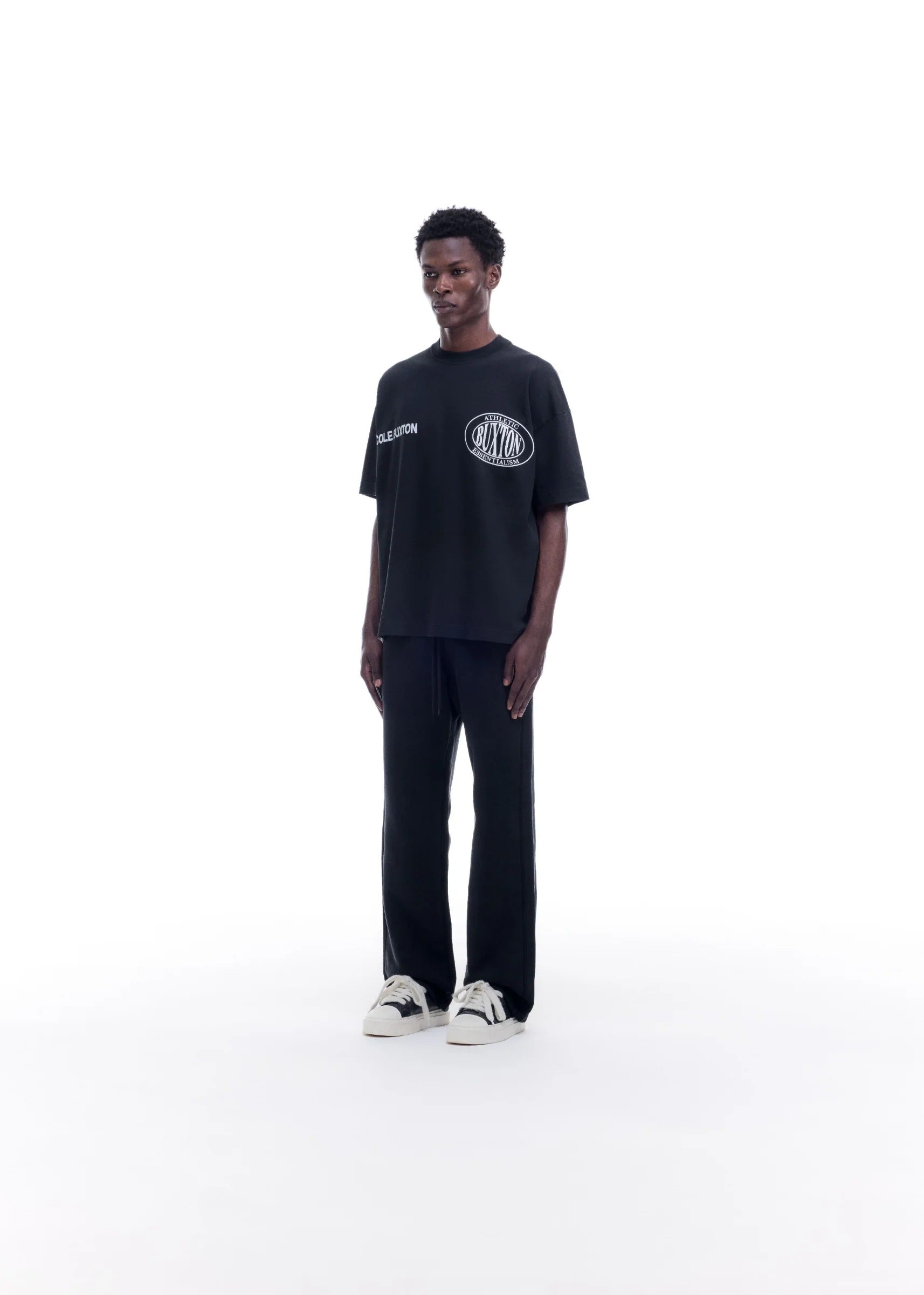 Cole Buxton Double Logo Sports T-shirt - "Vintage Black"