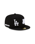 Los Angeles Dodgers  Undefeated Tally Black 59FIFTY Fitted Cap