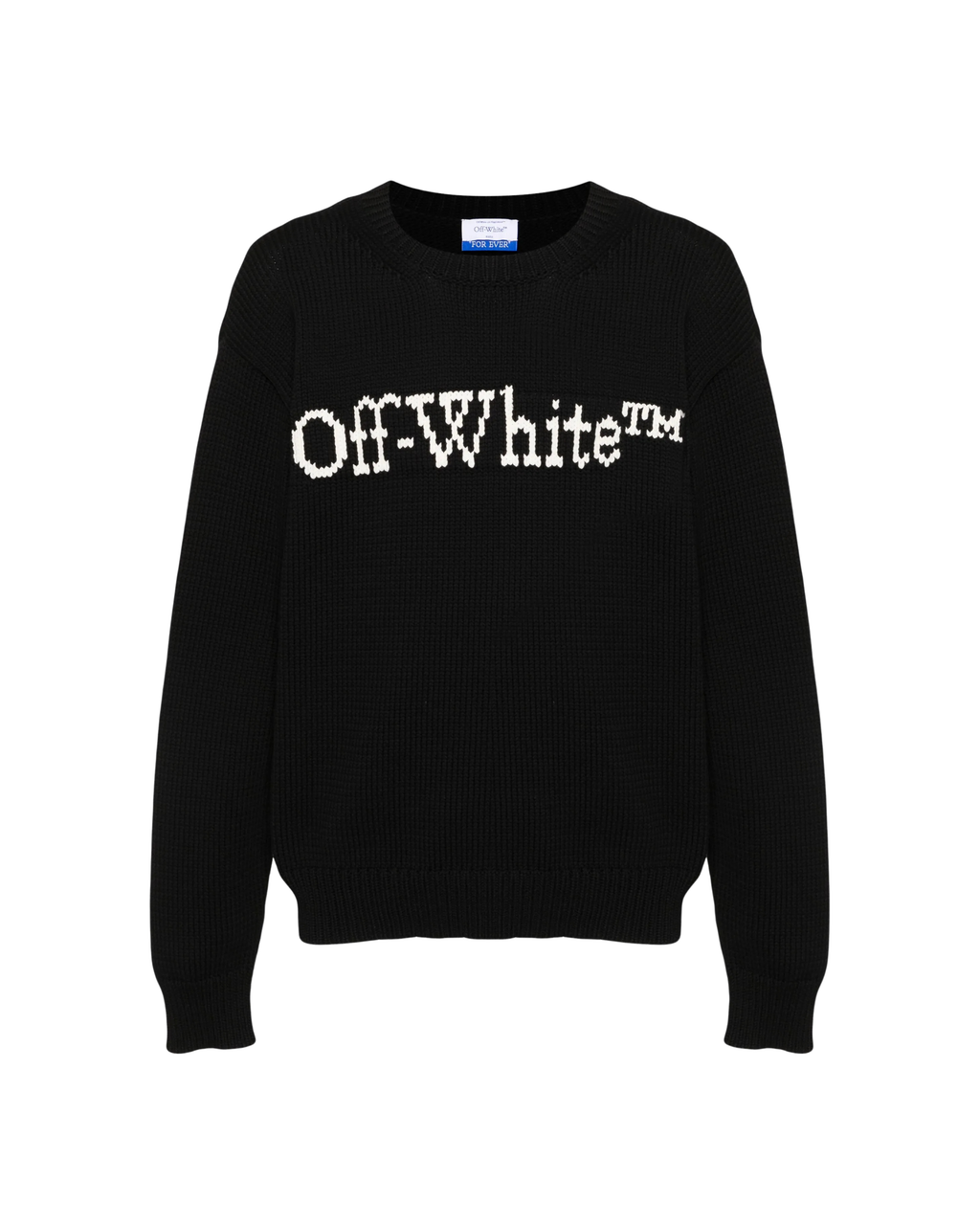 Off-White Intarsia-Knit Logo Jumper - "Black/White"