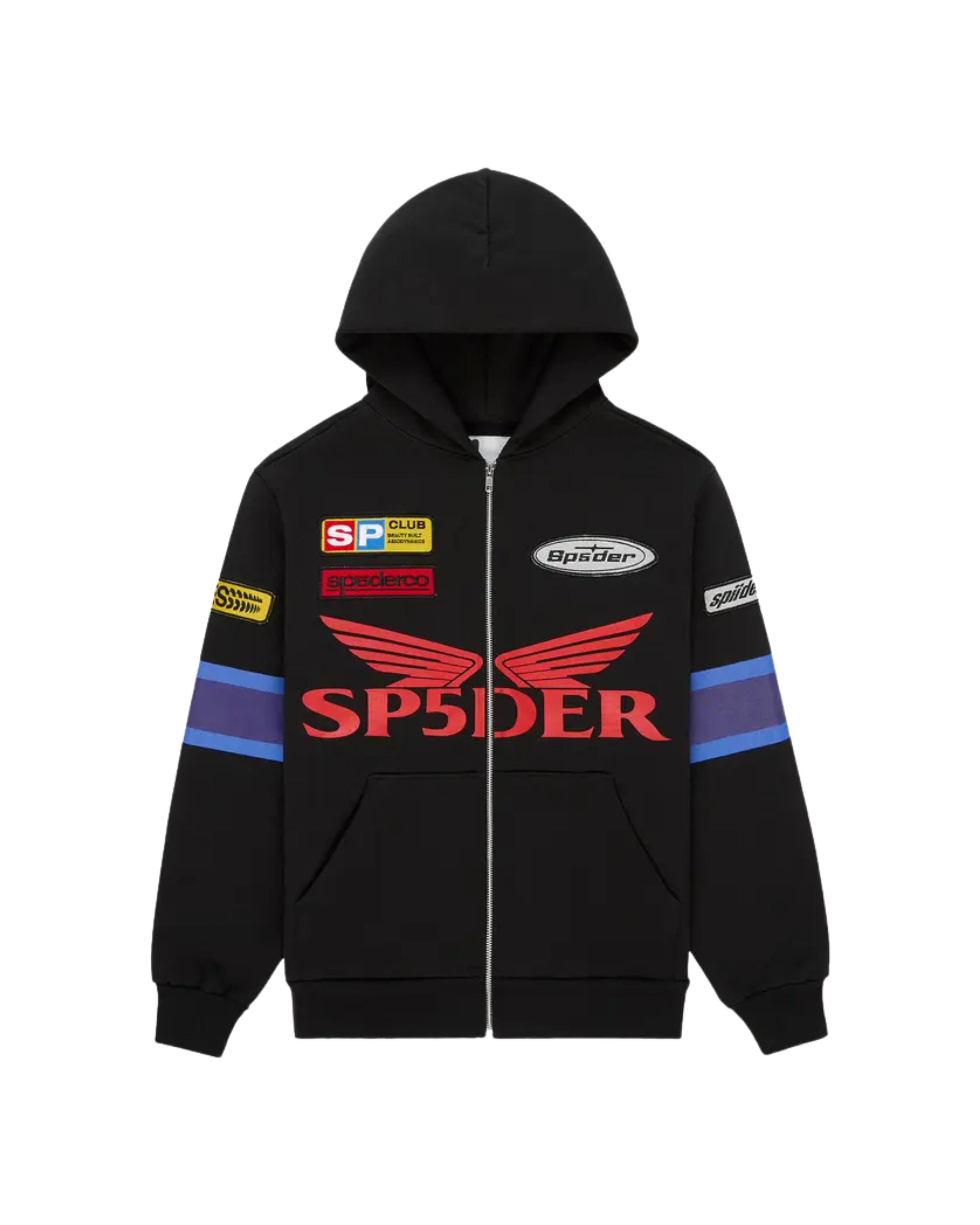 Sp5der GT Zip Hoodie - "Black"