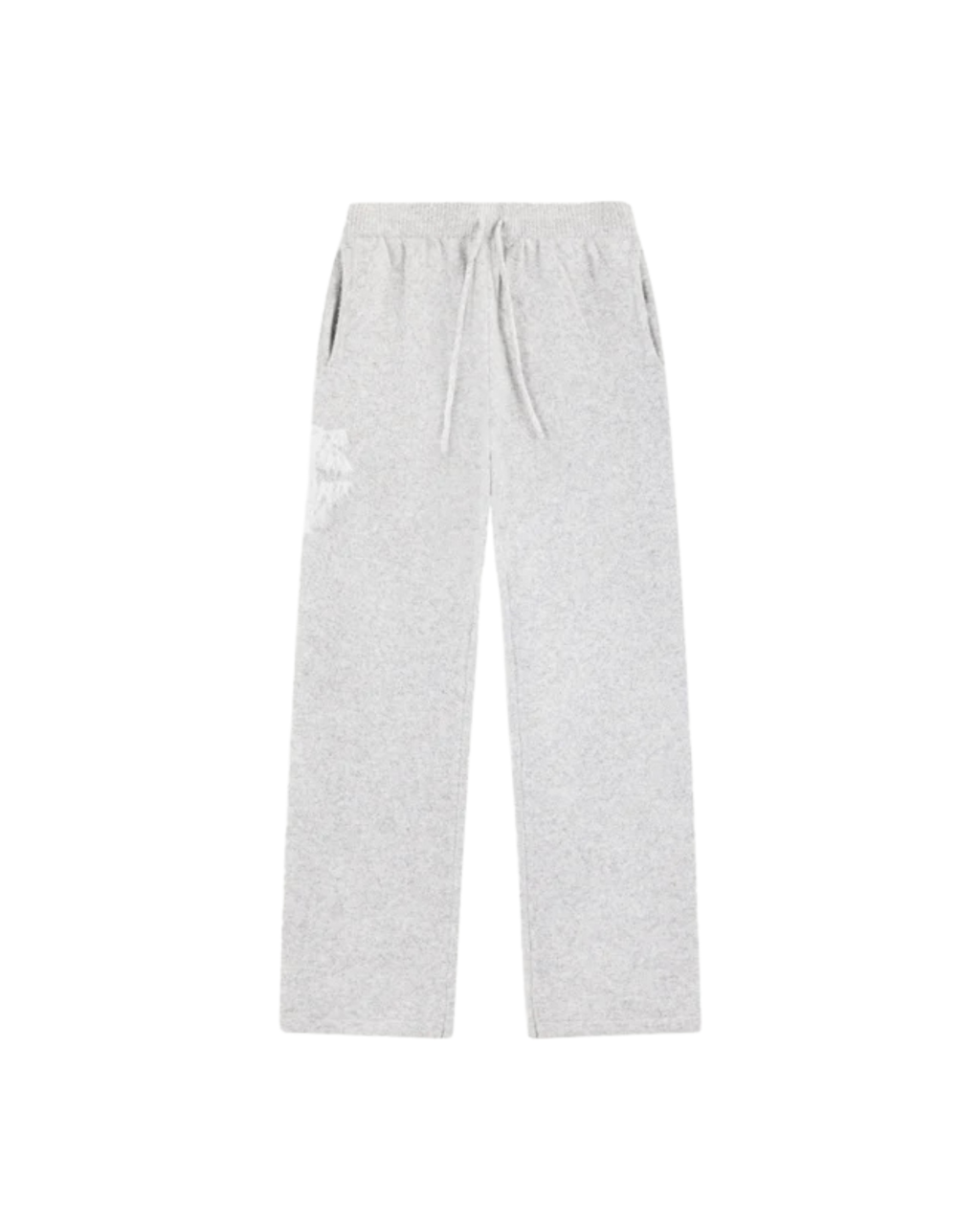 The Couture Club Monogram Fluffy Knit Joggers - "Grey Marl"