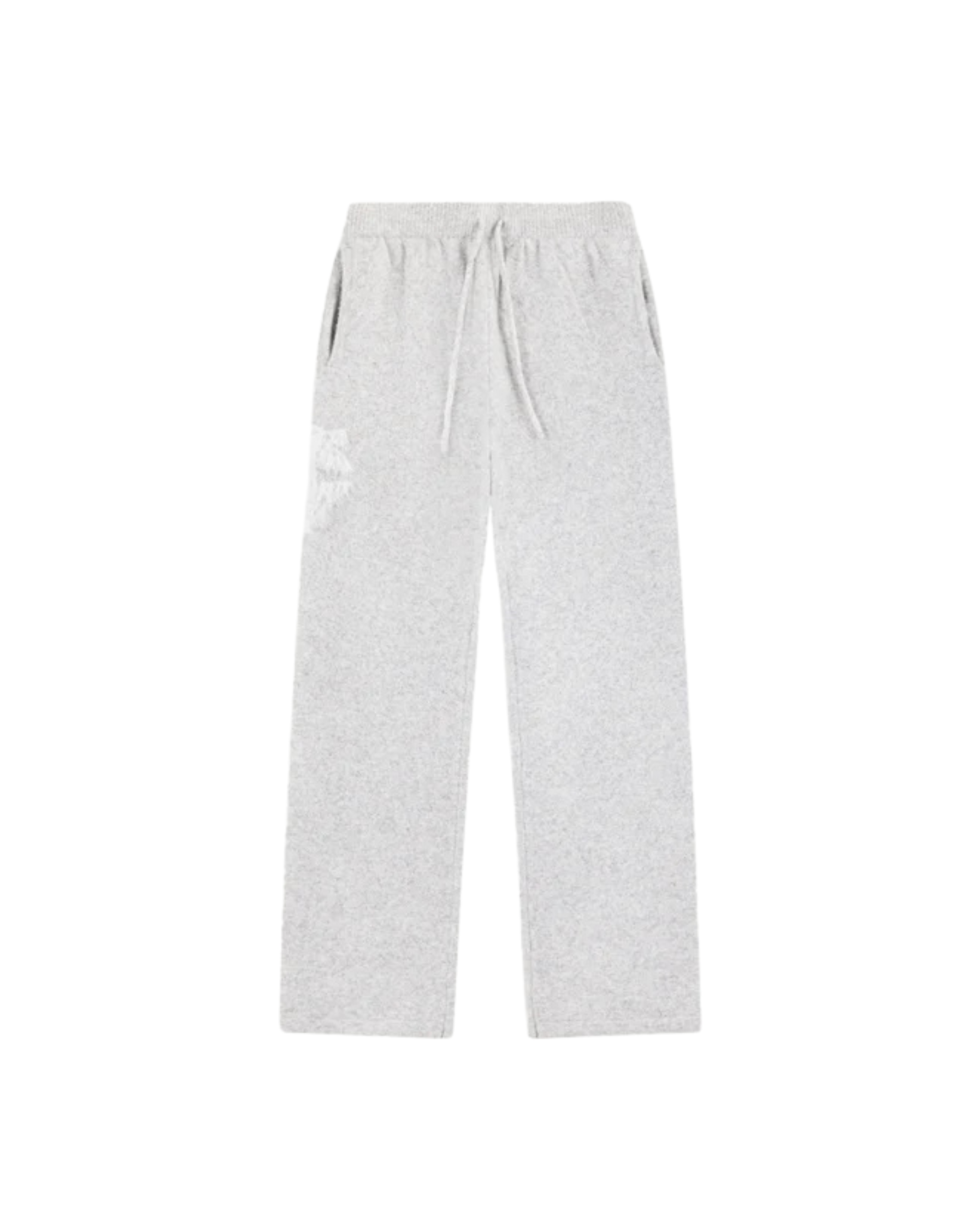 The Couture Club Monogram Fluffy Knit Joggers - "Grey Marl"