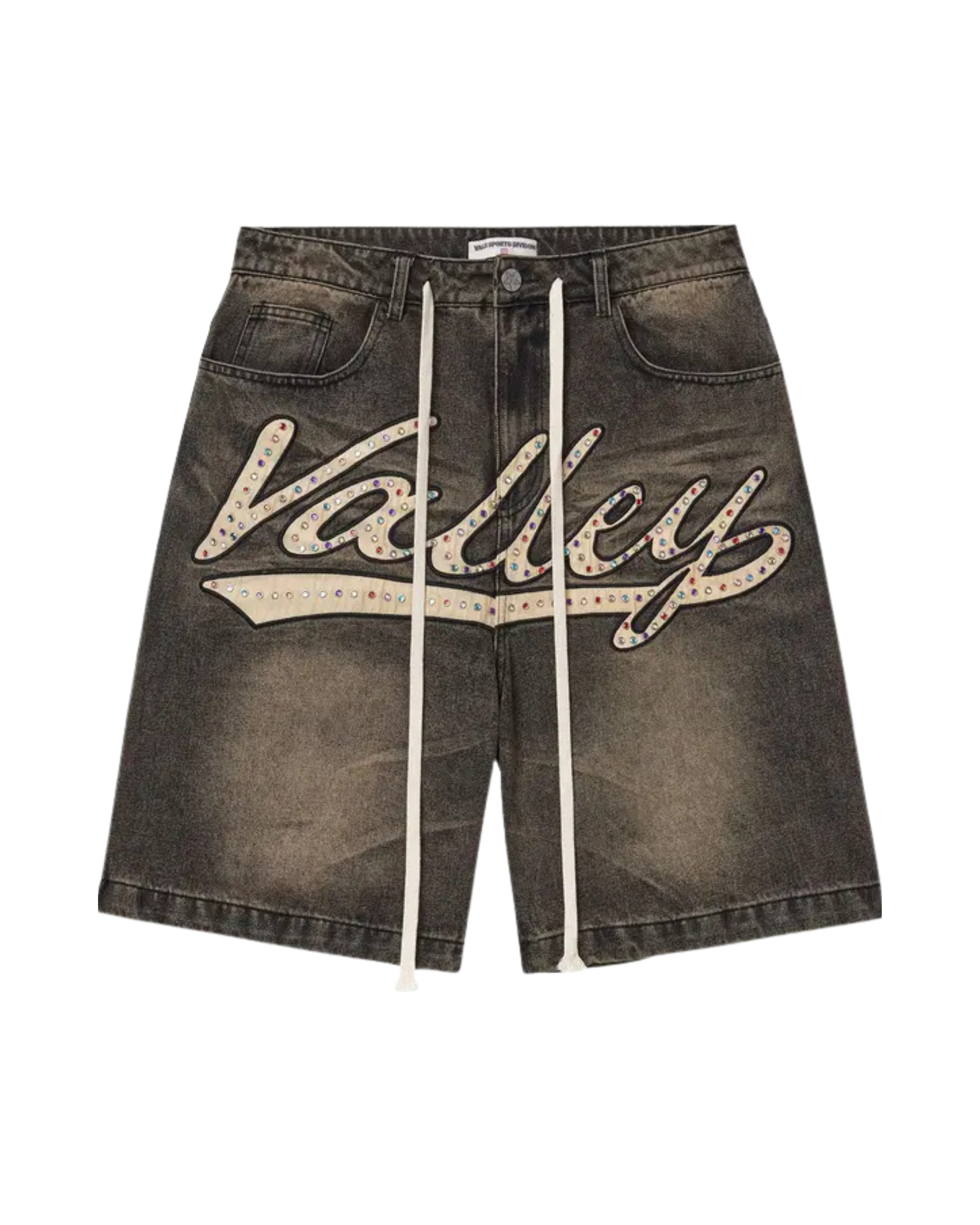 Vale Forever Skittle Denim Jorts - "Black/Cream"