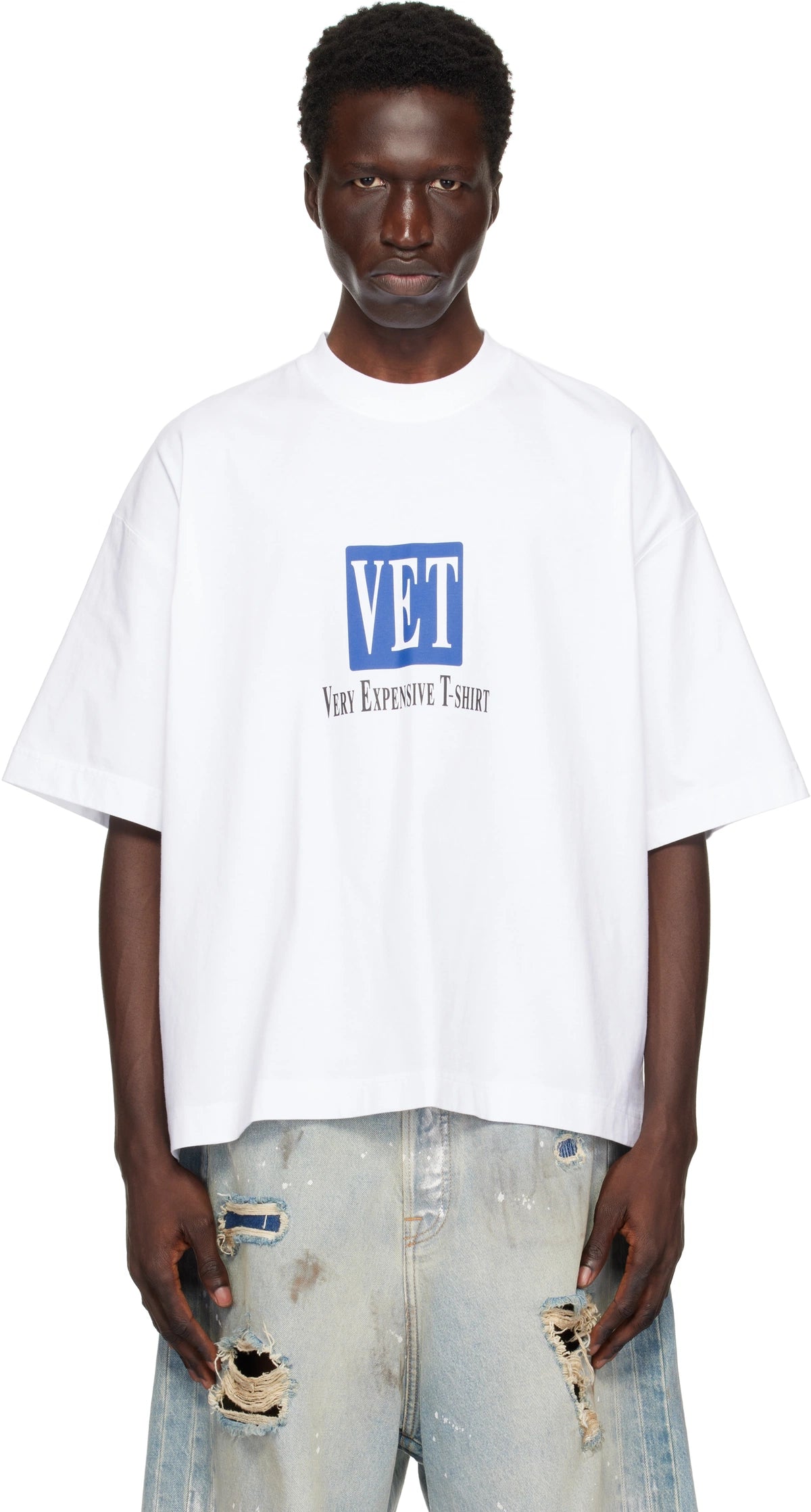 Vetements 'VET' Cropped Boxy T-shirt - "White"